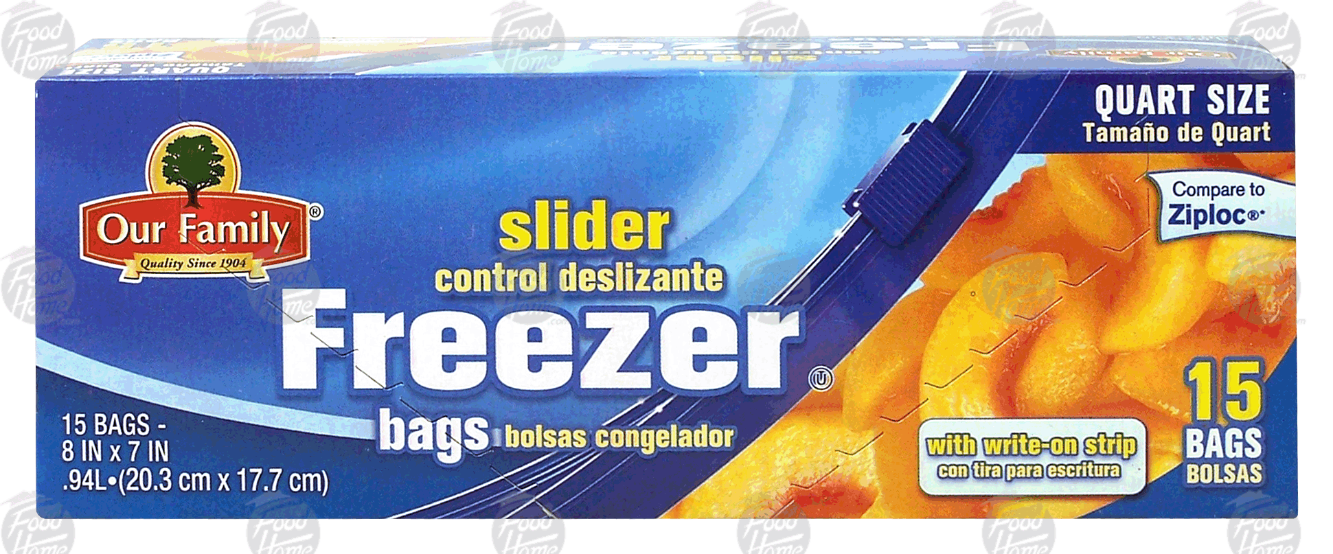 Our Family  slider freezer bags, quart size Full-Size Picture